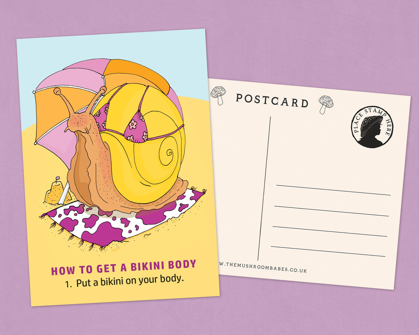 Bikini Body Snail Postcard