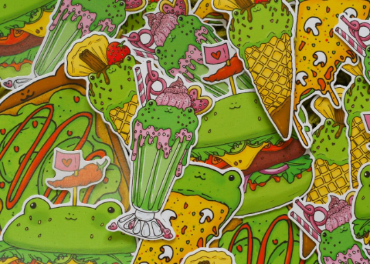 Froggy Food Stickers